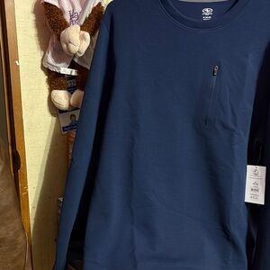 Athletic Works Men's Deep Blue Long Sleeve Tee